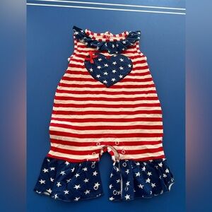 Ann Loren Red, White, and Blue Star Romper 4th of July